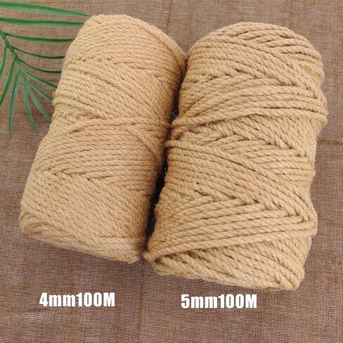 خيوط الجوت، حبل مكرامية بطول 5 مم 328 قدم، حبل الجوت لمشاريع البستنة التي تصنعها بنفسك، سلسلة لتغليف الهدايا، عرض الصور، تزيين الزفاف والبستنة in Kuwait
