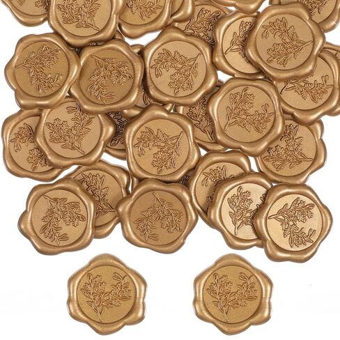 30 قطعة من ملصقات ختم الشمع الذهبي، ملصقات ختم الشمع ذاتية اللصق العتيقة، باقة زهور كلاسيكية لدعوة الزفاف على شكل مغلف لتغليف الهدايا وسجل القصاصات in Kuwait