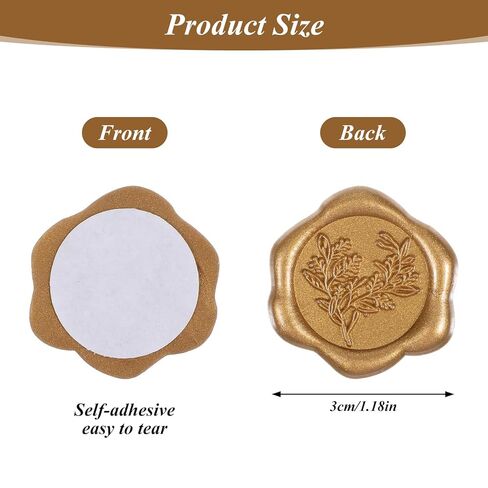 30 قطعة من ملصقات ختم الشمع الذهبي، ملصقات ختم الشمع ذاتية اللصق العتيقة، باقة زهور كلاسيكية لدعوة الزفاف على شكل مغلف لتغليف الهدايا وسجل القصاصات in Kuwait
