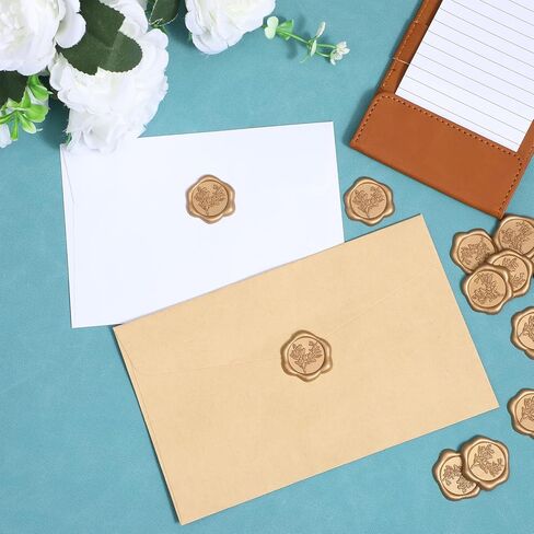 30 قطعة من ملصقات ختم الشمع الذهبي، ملصقات ختم الشمع ذاتية اللصق العتيقة، باقة زهور كلاسيكية لدعوة الزفاف على شكل مغلف لتغليف الهدايا وسجل القصاصات in Kuwait