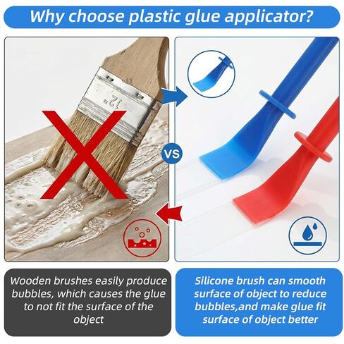 35 Pcs Silicone Glue Brush and Plastic Spreader Set Plastic Glue Applicators Easy Clean Glues Brushes Flatback Glues Applicator Sticks for Woodworking Crafts DIY Projects Timber Paper and Handicrafts in Kuwait
