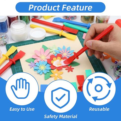 35 Pcs Silicone Glue Brush and Plastic Spreader Set Plastic Glue Applicators Easy Clean Glues Brushes Flatback Glues Applicator Sticks for Woodworking Crafts DIY Projects Timber Paper and Handicrafts in Kuwait