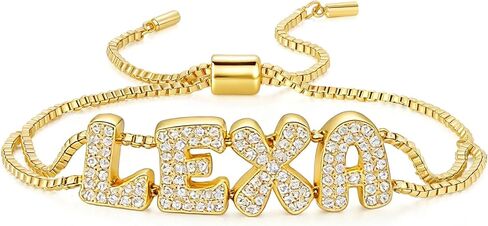 سوار اسم فقاعي شخصي، سوار سحر مخصص مع حروف فقاعية، هدية مجوهرات مصنوعة يدويًا للنساء، هدية مجوهرات فريدة لعيد الميلاد، عيد الميلاد، الذكرى السنوية، عيد الأم، العام الجديد in Kuwait