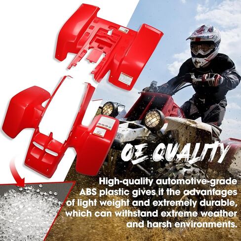 Front & Rear Fenders Plastic Body, Fit for 1987-2006 Yamaha Banshee 350 (YFZ350) Plastic Kit, OE 2GU-W2151-E0-00, 2GUW2151E000 Fender Fares (Red) in Kuwait