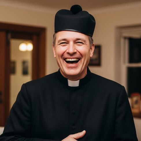 Vaulted Skulls & Co Priest Hat | Clergy Hat | Priest Cap | Permafelt Priests Beret | Holy Man Cap | Priests Costume Accessories | Clergy Caps for Men & Women | Church Costume Hats | Black | One Size in Kuwait