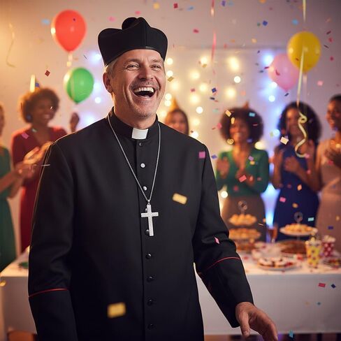 Vaulted Skulls & Co Priest Hat | Clergy Hat | Priest Cap | Permafelt Priests Beret | Holy Man Cap | Priests Costume Accessories | Clergy Caps for Men & Women | Church Costume Hats | Black | One Size in Kuwait