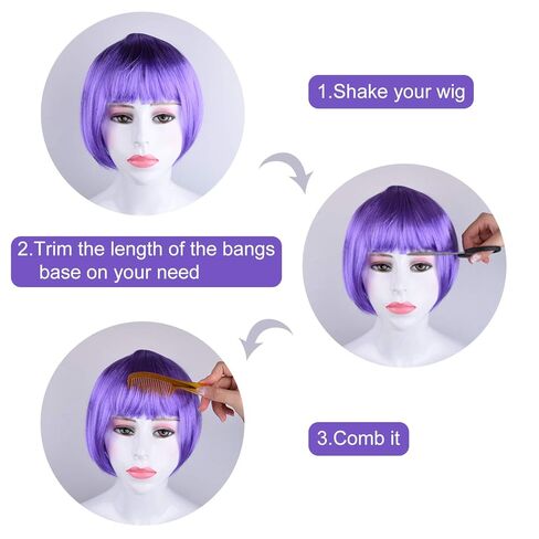 KUUQA 6 Pieces Party Wigs Set, Neon Short Bob Wig Pack Costume Colorful Cosplay Wig Daily Party Hairpieces for Bachelorette Neon Party Favors, Halloween and Decorations in Kuwait