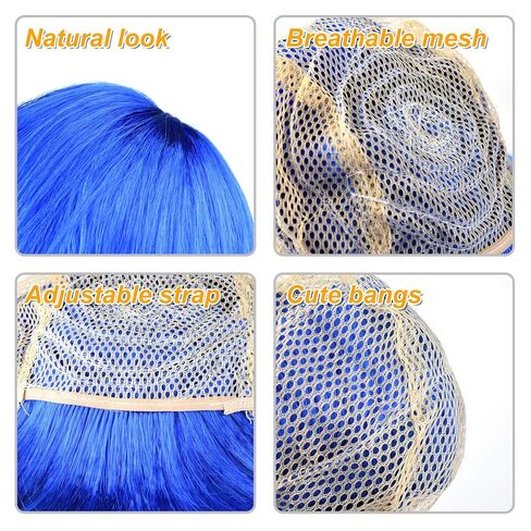 KUUQA 6 Pieces Party Wigs Set, Neon Short Bob Wig Pack Costume Colorful Cosplay Wig Daily Party Hairpieces for Bachelorette Neon Party Favors, Halloween and Decorations in Kuwait