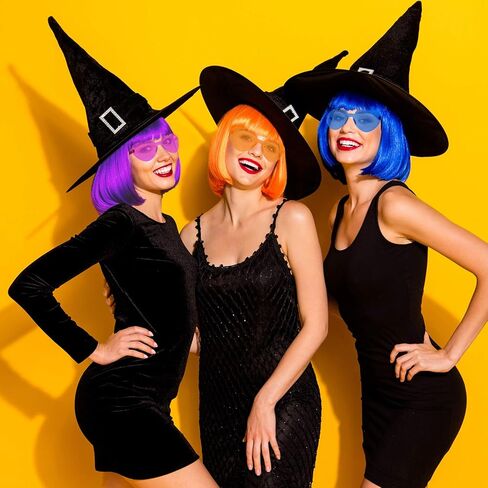 KUUQA 6 Pieces Party Wigs Set, Neon Short Bob Wig Pack Costume Colorful Cosplay Wig Daily Party Hairpieces for Bachelorette Neon Party Favors, Halloween and Decorations in Kuwait