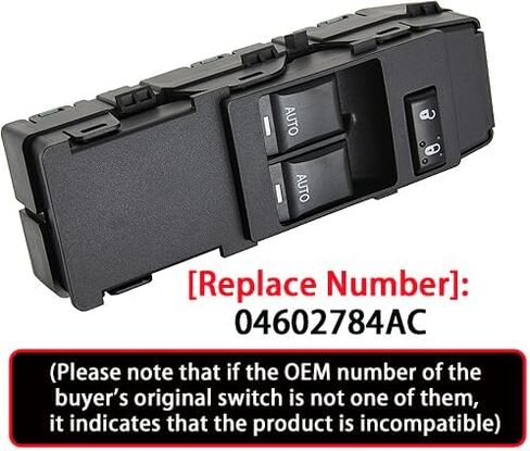 Power Window Switch Fits for Dodge Challenger 2008-2014,Driver Side Control Door vidrios Master Switch OEM 04602784AC in Saudi Arabia