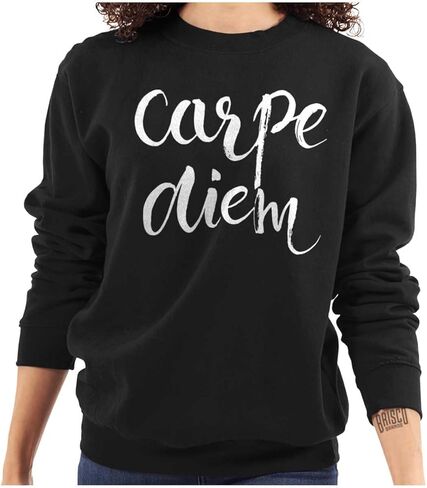 سويت شيرت نسائي ملهم بياقة دائرية من Brisco Brands Carpe Diem Seize Day in Saudi Arabia