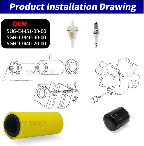 Air Filter Foam & Oil Filter & Fuel Filter Kit for Yamaha UTV Rhino 450 YXR450 2006-2009, Rhino 660 YXR660 2004-2007 YXR 450 660 in Saudi Arabia