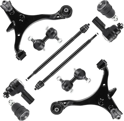 Front Lower Control Arms w/Ball Joints Replacement Suspension Kit for Honda Civic Acura EL 2001 2002 2003 2004 2005, with Outer Inner Tie Rods Stabilizer Sway Bars K640287 K640288 K90332 (10PCS) in Saudi Arabia
