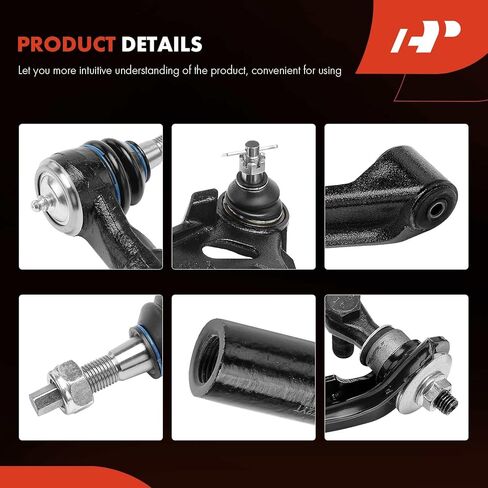 طقم تعليق أمامي 10 قطع من A-Premium، ذراع التحكم العلوي السفلي، حامل نهاية قضيب ربط خارجي داخلي وترس، متوافق مع دودج دورانجو 2000 2001 2002 2003، داكوتا 2000-2004، فقط 4WD in Saudi Arabia