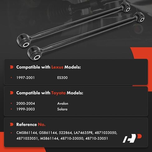 A-Premium 2 × أذرع جانبية للتعليق الخلفي، مع جلبة، متوافقة مع Toyota Avalon 2000-2004، Solara 1999-2003 وLexus ES300 1997-2001 in Saudi Arabia