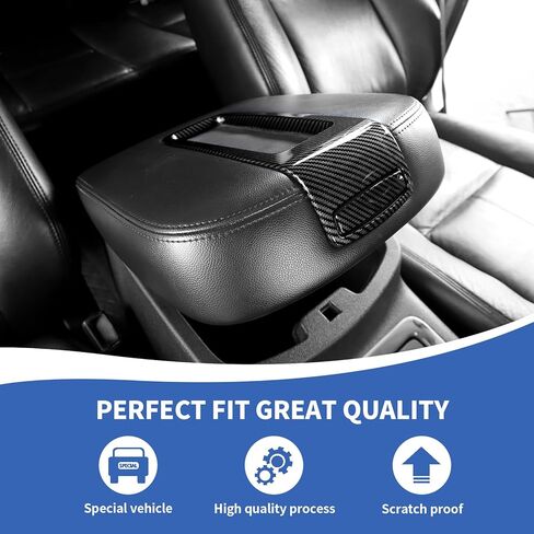 Carbon Fiber Center Console Armrest Box Storage Trim Cover Compatible with Chevy Silverado/Suburban/Avalanche/Tahoe/GMC Yukon/GMC Sierra 2007-2013 in Saudi Arabia