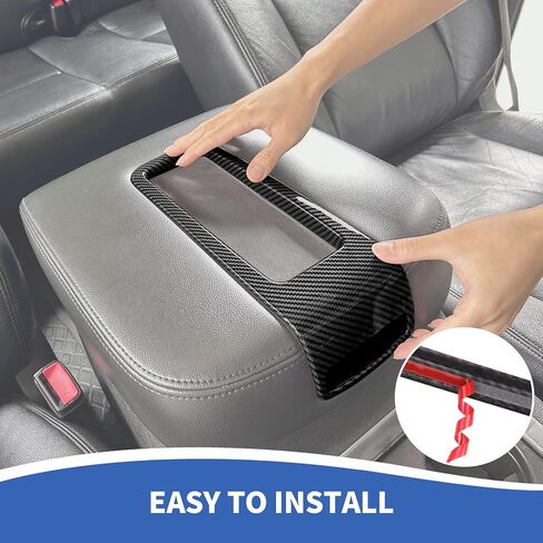 Carbon Fiber Center Console Armrest Box Storage Trim Cover Compatible with Chevy Silverado/Suburban/Avalanche/Tahoe/GMC Yukon/GMC Sierra 2007-2013 in Saudi Arabia
