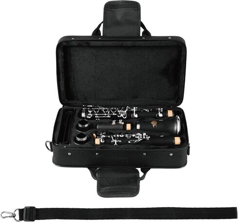 YANASON B فلات كلارينيت الأسود - مفاتيح نيكل مع 2 برميل حالة حامل شريط القصب 8 وسادات 2 قطعة قماش تنظيف in Kuwait