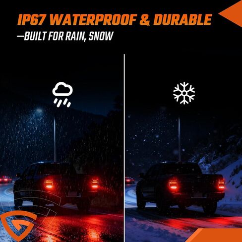 أضواء مقطورة لاسلكية مغناطيسية - مجموعة مصابيح سحب LED معتمدة من DOT، إشارات انعطاف فرامل الذيل المحمولة القابلة لإعادة الشحن، مقاومة للماء IP65 عالمية للقوارب البحرية، وRV والمعسكرات in Kuwait