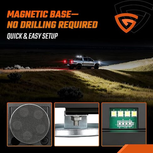 أضواء مقطورة لاسلكية مغناطيسية - مجموعة مصابيح سحب LED معتمدة من DOT، إشارات انعطاف فرامل الذيل المحمولة القابلة لإعادة الشحن، مقاومة للماء IP65 عالمية للقوارب البحرية، وRV والمعسكرات in Kuwait