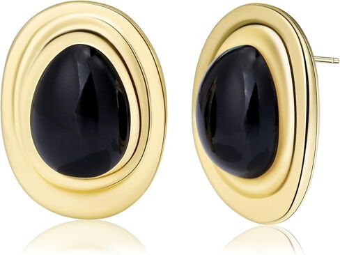 Acrylic Gold Stud Earrings Chunky Statement Vintage Jewelry for Women in Saudi Arabia