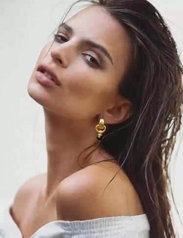 Chunky Gold Stud Earrings for Women Trendy, Statement Big Large Vintage Gold Hypoallergenic Earrings Jewelry for Women-Black Crystal in Saudi Arabia
