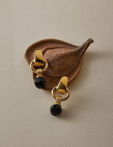 Chunky Gold Stud Earrings for Women Trendy, Statement Big Large Vintage Gold Hypoallergenic Earrings Jewelry for Women-Black Crystal in Saudi Arabia