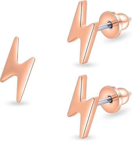 Limerencia Titanium Women Flatback Earrings,Lightning Bolt Stud Earrings|Cute and Fashionable Earrings Suitable for Both Men and Women,Suitable for Sensitive Ears in Saudi Arabia