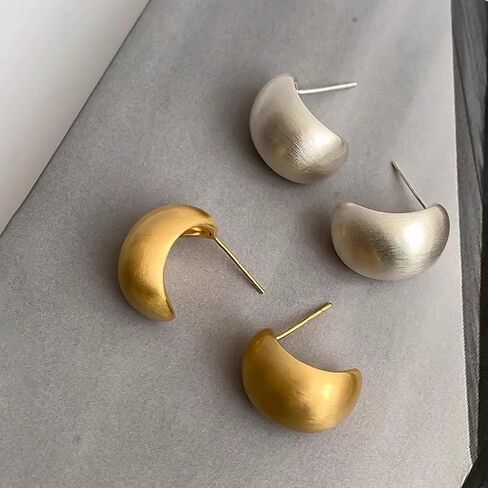 أقراط الذهب مكتنزة للنساء 14k مطلية بالذهب هيبوالرجينيك أقراط على شكل دمعة منحني بيان العصرية هدايا مجوهرات الأزياء in Kuwait