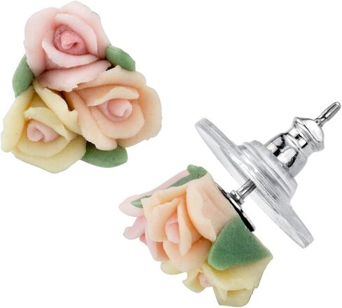 1928 Jewelry Gold-Tone Rose Button Stud Earrings in Saudi Arabia