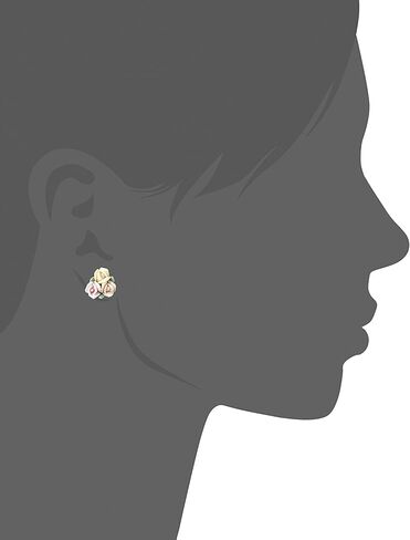 1928 Jewelry Gold-Tone Rose Button Stud Earrings in Saudi Arabia