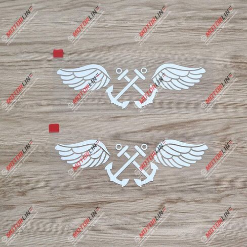 2X White 6'' Aviation Boatswain's Mate Decal Sticker Car Vinyl die-Cut no bkgrd in Saudi Arabia