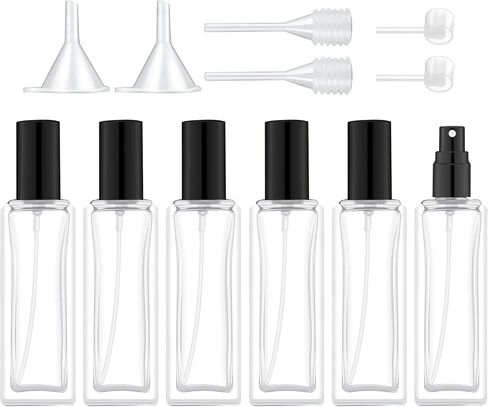 30 ml Glass Spray Bottle, 1 oz Perfume Bottles Empty, Glass Atomizer, Small Travel Atomizer Bottle Refillable (6 PCS, Gold) in Kuwait