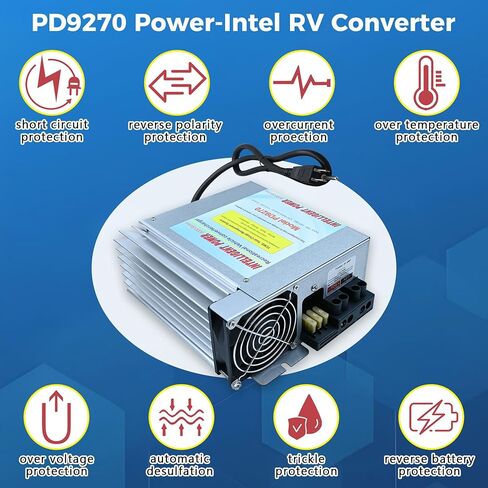 شاحن محول الطاقة PD9270 70A RV | استبدال مباشر لسلسلة PD9270C وInteli-Power PD9200| شحن البطارية تلقائيًا على 3 مراحل| محول طاقة من 120 فولت إلى 13.6 فولت in Kuwait