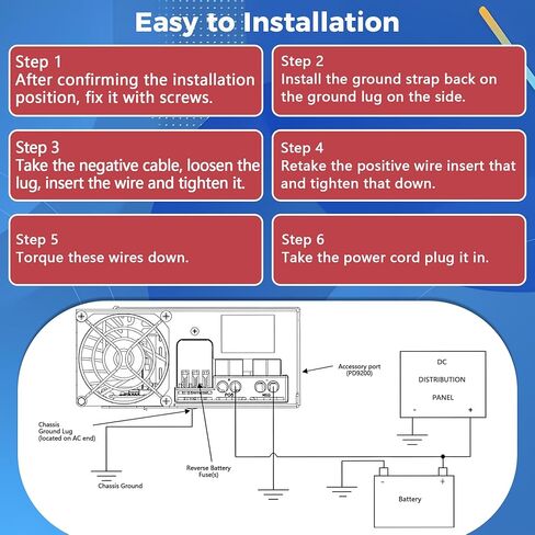 شاحن محول الطاقة PD9270 70A RV | استبدال مباشر لسلسلة PD9270C وInteli-Power PD9200| شحن البطارية تلقائيًا على 3 مراحل| محول طاقة من 120 فولت إلى 13.6 فولت in Kuwait