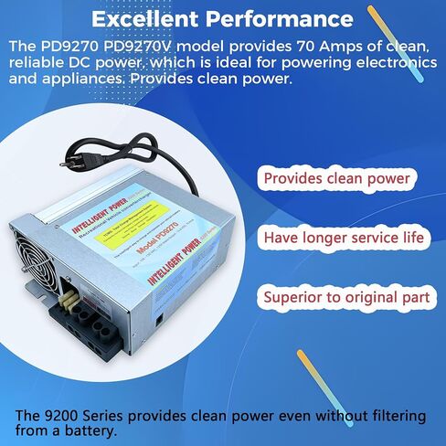 شاحن محول الطاقة PD9270 70A RV | استبدال مباشر لسلسلة PD9270C وInteli-Power PD9200| شحن البطارية تلقائيًا على 3 مراحل| محول طاقة من 120 فولت إلى 13.6 فولت in Kuwait