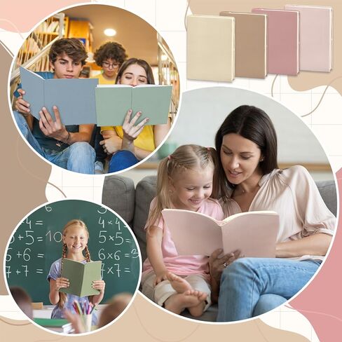 AnyDesign 8 قطع أغطية كتب بوهو قابلة للتمدد مقاس 7.3 × 9 بوصات غطاء كتاب من القماش قابل لإعادة الاستخدام بلون محايد قابل للغسل وغطاء حماية لمعظم الأغلفة الصلبة لحماية الكتب المدرسية in Saudi Arabia