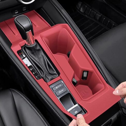 Temmis Center Console Silicone Organizer Wrap for Honda Accord 2023-2025, Full-Wrap Center Consel Electrostatic adsorption Cover for Honda Accord-Red in Kuwait