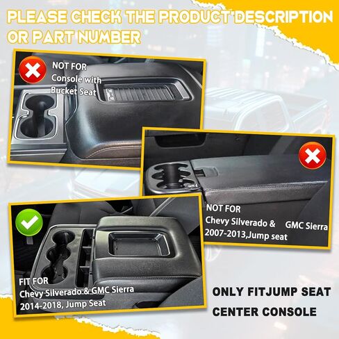 Front Seat Center Console Armrest Lid Compatible with 2014-2019 Chevrolet Chevy Silverado Suburban Tahoe GMC Sierra Yukon XL Cadillac Escalade Replaces 22881398 in Saudi Arabia