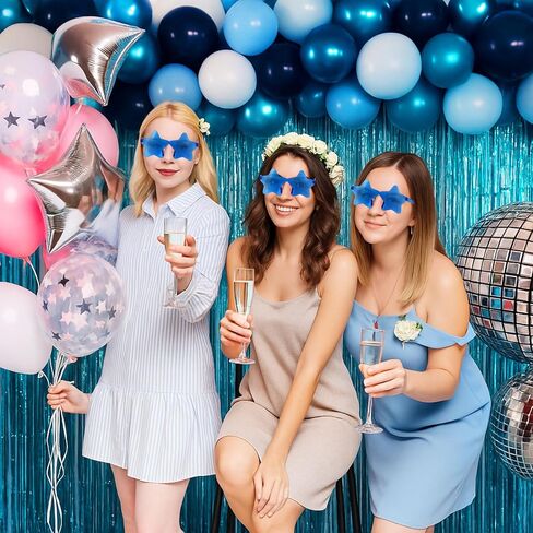 72 Pcs Dancing Queen Party Gift Set 24 Set Blue Star Sunglasses Cards and Bags Disco Party Fever Favors for Bachelorette Birthday in Saudi Arabia