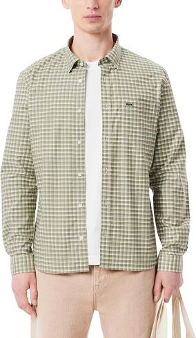 Lacoste Men's Regular Fit Stretch Plaid Shirt in Saudi Arabia