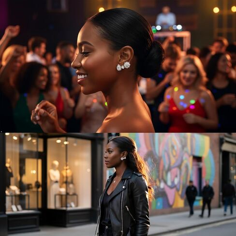 مجموعة أقراط كريستال، 3 أزواج من حجر الراين المزخرف بالزهور والدمعة هدية مجوهرات لحفلات الزفاف in Kuwait