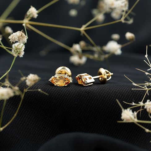 أقراط من السترين الطبيعي من الفضة، جودة AAA، أقراط حجر بخت شهر نوفمبر - هدية للنساء اللاتي لديهن كل شيء in Kuwait