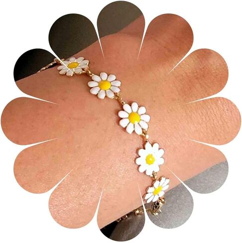 خمر ديزي سوار الذهب ديزي زهرة سوار زهرة سلسلة سوار الزفاف الأزهار سوار سلسلة اليد مجوهرات للنساء in Saudi Arabia
