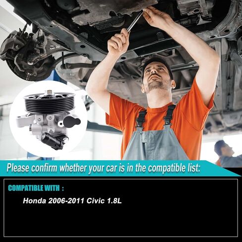 مضخة توجيه كهربائية مع بكرة متوافقة مع Civic 1.8L 2006 2007 2008 2009 2010 2011، استبدل OE 21-5456، 215456، 21527، 56110RNA305، 56110RNAA01، 56110RNAA02 in Kuwait