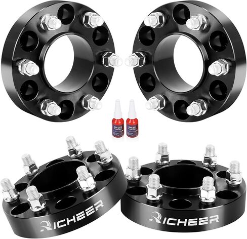 فواصل عجلات مركزية من Richeer مقاس 1.5 بوصة 6 × 135 لـ 2015-2025 F150، و6 عروة 6 × 135 فاصل عجلة مزورة مع مسامير M14x1.5 وتجويف محور 87.1 مم لبعثة 2015-2024، وملاح 2015-2025 in Kuwait