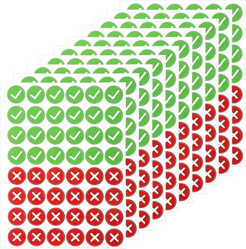 480 Pcs Green Check and Cross Mark Stickers, Cross Mark Stickers Self Adhesive Labels for Marking DIY Projects Organization Inventory Management Classroom Teaching in Saudi Arabia