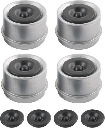 2pcs 1.98" Trailer Axle Dust Cap Cup Grease Cover Hub with Extra 2 Rubber Plugs for Most 2000 to 3500 lb Trailer Dexter EZ Lube Trailer Camper RV Boat, Trailer Axle Wheel Hub and Bearing Dust Cap in Saudi Arabia