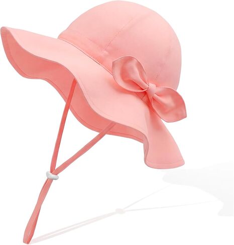 RIVBOS Toddler Sun Hat UPF 50+ Adjustable Outdoor Summer Beach Wide Brim Kids Baby Bucket Hat for Boys Girls 0-7 Years in Kuwait