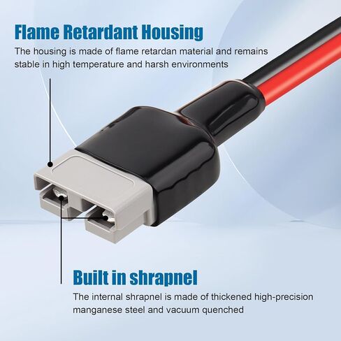 50Amp Anderson-Style Connector to O Ring Terminal Cable 3FT,8AWG Battery Quick Connect/Disconnect Cable for RV Boat Lithium Batteries and Backup Power Systems in Saudi Arabia